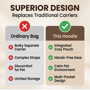 GFTNK Dog Carrier Hoodie for Small Dogs, Soft Breathable Cotton Blend, Unisex Relaxed Fit, Multiple Colors