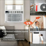 Ktaxon 8,000 BTU 115-Volt Window Air Conditioner With WiFi And Eco Mode For Medium Rooms, White