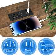 Dextrus Farmhouse Nightstand with Built-In Charging Station, 3 Drawers, Antique White