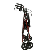 4-Wheel Rollator Walker with Removable Back Support and Padded Seat, 7.5 in. Wheels in Red