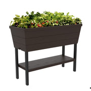 Keter 270912 Urban Bloomer 12.7 Gallon Raised Garden Bed and Outdoor Herb Garden Planter with Drainage Plug, Dark Grey