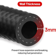 EVIL ENERGY EV01394BK 3/8 Fuel Hose Line Push Lock NBR Rubber SAE 30R7 10FT 300PSI