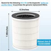 AIRFIRE Air Purifiers for Home 1650sq.ft HEPA Air Purifiers for Bedroom, Pollen, Wildfire/Smoke, AP206, White