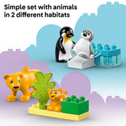 LEGO DUPLO Town Wild Animal Families Penguins and Lions Building Set, Educational Toddler Toy, Ages 2+, 10442