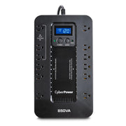 CyberPower Systems EC850LCD Ecologic UPS System, 850VA/510W, 12 NEMA 5-15R Outlets, LCD Display, ECO Mode, USB Communication, Black