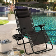 Lacoo Zero Gravity Folding Recliner Lounge Chair, Black