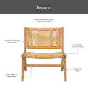 Better Homes & Gardens Vista Woven Accent Chair, Handwoven Rubberwood Frame, Light Honey Finish, Armless Side Chair