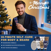 Rinse & Robust RRBCONON002 Advent Calendar 2024, 24-Piece Men's Grooming Set with Cinnamon, Sandalwood, Cedar, Leather Scents