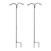 Ashman Steel Shepherd Hook, Two-Sided Outdoor Garden Hook, Black, 65 in, 2 Pack