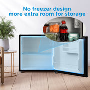 Mainstays MS953619315305 1.7 Cu. ft. Single Door Mini Refrigerator, Stainless Steel Look