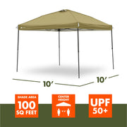 Ozark Trail 31069 10x10 Instant Pop Up Canopy Tent with Simple Push Setup - Straight Leg Pop-Up Tent, Gold