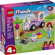 LEGO Friends Unicorn Cake Delivery Car Building Toy with Paisley and Leo Minidolls, Birthday Accessories, 67 Pieces, 42675