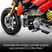 LEGO Technic Ducati Desmo450 MX Factory Motorcycle Building Set, 457 Pieces, Ages 10+, Multicolor, 42238