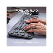 Logitech Signature Slim MK955 Wireless Keyboard and Mouse Combo, Quiet Typing, SmartWheel Scrolling, Multi-Device Bluetooth, Graphite, 920-012427