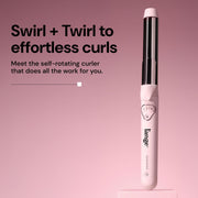 L'ANGE HAIR Le Pirouette 25mm Titanium Rotating Hair Curling Iron, Adjustable Temperature, Black, 2637