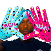Massov ERA 9.0 Football Receiver Gloves, ProTac Silicone Palm, Breathable MassovMesh Back, Pop-Art Design, XL, AFG-ERA001MXL