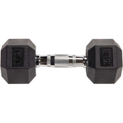 BalanceFrom DB15P Rubber Encased Hex Dumbbells, 15 lbs Pair, Black
