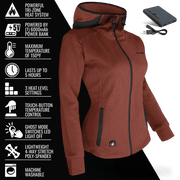 ActionHeat AH-5V-6000 5V Battery Heated Slim-Fit Hoodie for Ladies - Picante - S