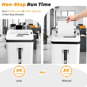 QUIETLEMON Heavy Duty Paper Shredder, 150-Sheet Auto Feed, P5 Micro-Cut Security, 5.3-Gallon Bin, Shreds Paper, Credit Cards, CDs, Staples, Clips