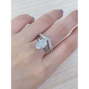 Tper Valley 3.5 Carat Oval Cut Moissanite Engagement Ring, Sterling Silver, Solitaire Design, Sizes 5-9