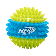 Nerf Dog NF-9328 TPR Spike Squeak Ball Durable Rubber Dog Toy Green Blue 3.7 in