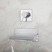 Wall Mount Single Control Tub Faucet with Waterfall Spout - Solid Brass Construction - Ceramic Disc Cartridge - Low lead Chrome