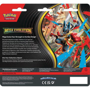 Pokemon 10-10050-122 TCG Mega Evolution Three-Booster Blister Pack, Over 180 Cards Including Mega Lucario ex and Mega Gardevoir ex, Trainer and Special Illustrated Cards