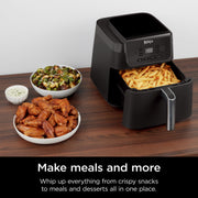 Ninja AF180 4-in-1 Pro XL Air Fryer, 6.5 Qt Capacity, Air Crisp Technology, Nonstick Basket & Crisper Plate, Black