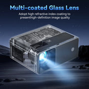 ARTSEA Mini Projector 1080P Full HD, 8000 Lumens Brightness, Bluetooth Wireless, Built-in Hi-Fi Stereo Speakers, Portable, Compatible with iPhone, Android, PS4, Laptop, TV Stick, Q5