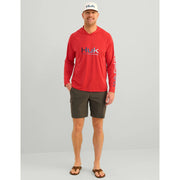 Huk H1200525-615 Vented Pursuit Hoodie - Craw Red - XL