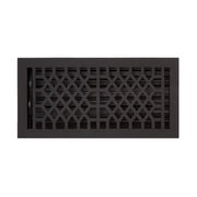 Signature Hardware Antique Cast Iron Floor Register, 10 x 12 in Duct Size, Black Powder Coat, Decorative Pattern, 929151-12-10