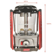 Coleman Northern Nova Propane Lantern, 3000 Lumens, Adjustable Brightness, Push-Button Ignition, Red, With Carry Case