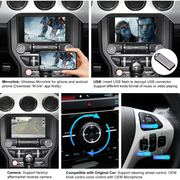 Road Top Wireless CarPlay and Android Auto Retrofit Kit for Ford Sync2, Supports USB, Camera
