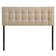 Modway Lily Upholstered Fabric Headboard, Tufted Beige Polyester, Adjustable Height, Queen AMZ-5041-BEI
