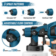 Purevigil LSPQ0112BBQN Paint Sprayer 1000W HVLP High Power Electric Spray Paint Gun 1400ml High Capacity Container