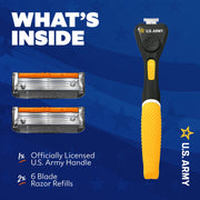 Dollar Shave Club 95240706 Army 6-Blade Starter Set, Textured Diamond Grip Handle, Pivot Head, 2 Count, 95240706