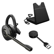 Jabra Engage 55 SE Convertible Wireless Headset, Noise-Cancelling Microphone, DECT Wireless Range 150m, USB-A Adapter, Black, 9655-415-125