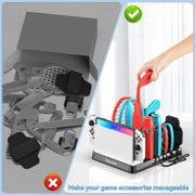 Tokluck Switch Sports Accessories Bundle with Organizer Station for Nintendo Switch/OLED Console & Controller