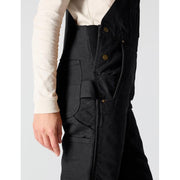 Carhartt Women's Washed Duck Insulated Bib Overall, Black, Large Short, 3M Thinsulate, Stretch Side Panels, Reinforced Knees, 104049