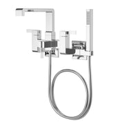 Pfister Verve Wall Mounted Tub Filler with Built-In Diverter and Hand Shower, Polished Chrome, 8