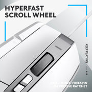 Logitech G 910-006144 G502 X Wired Gaming Mouse, LIGHTFORCE hybrid optical-mechanical primary switches, HERO 25K gaming sensor, compatible with PC - macOS/Windows (White)