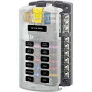 Chemtex 5026 Blue Sea Systems ST Blade Fuse Block, 12 Circuits with Negative Bus and Cover