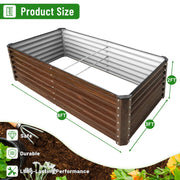 SnugNiture Steel Raised Garden Bed, 6x3x2 ft, Rust Resistant Outdoor Planter Box, Brown