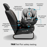 Baby Jogger City Turn Rotating Convertible Car Seat, 180-Degree Rotation, Rear to Forward Facing, COOLMAX Fabric, Onyx Black, 8JJ05OXK