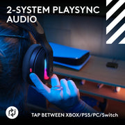 Logitech G Astro A20 X Lightspeed Wireless Gaming Headset, Two-System PLAYSYNC Audio, 48 kHz Microphone, LIGHTSYNC RGB, Black