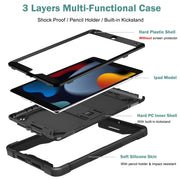 Casetego Rugged Protective Case for iPad 9th 8th 7th Generation 10.2 Inch, Military-Grade Shockproof, Built-In Kickstand, Purple