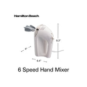 Hamilton Beach 6 Speed Hand Mixer With Snap-On Case And Easy Clean Beaters - WHITE ONE SIZE