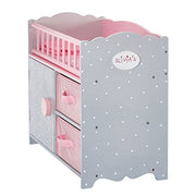Olivia's Little World TD-12390A Polka Dots Princess Kids Baby Doll Crib for 18