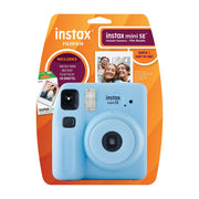 Fujifilm Instax Mini SE 11MP Instant Camera with Bonus 10 Pack Mini Film, Light Blue