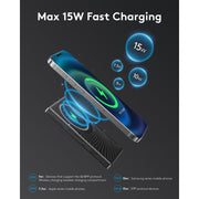 MUGO MP101 Magsafe Portable Charger, Magnetic Power Bank for iPhone, Black, 10000 mAh